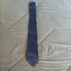 Bespoke Midnight Blue Tie with White Dots